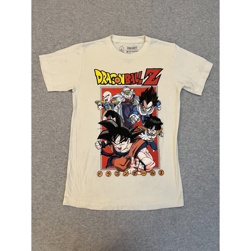 Dragon Ball Z T-Shirt Men's Small White Anime Goku Vegeta‎ Toei Animation Shirt